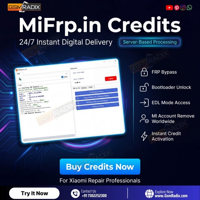 MiFrp.in Credits for Xiaomi FRP Unlock